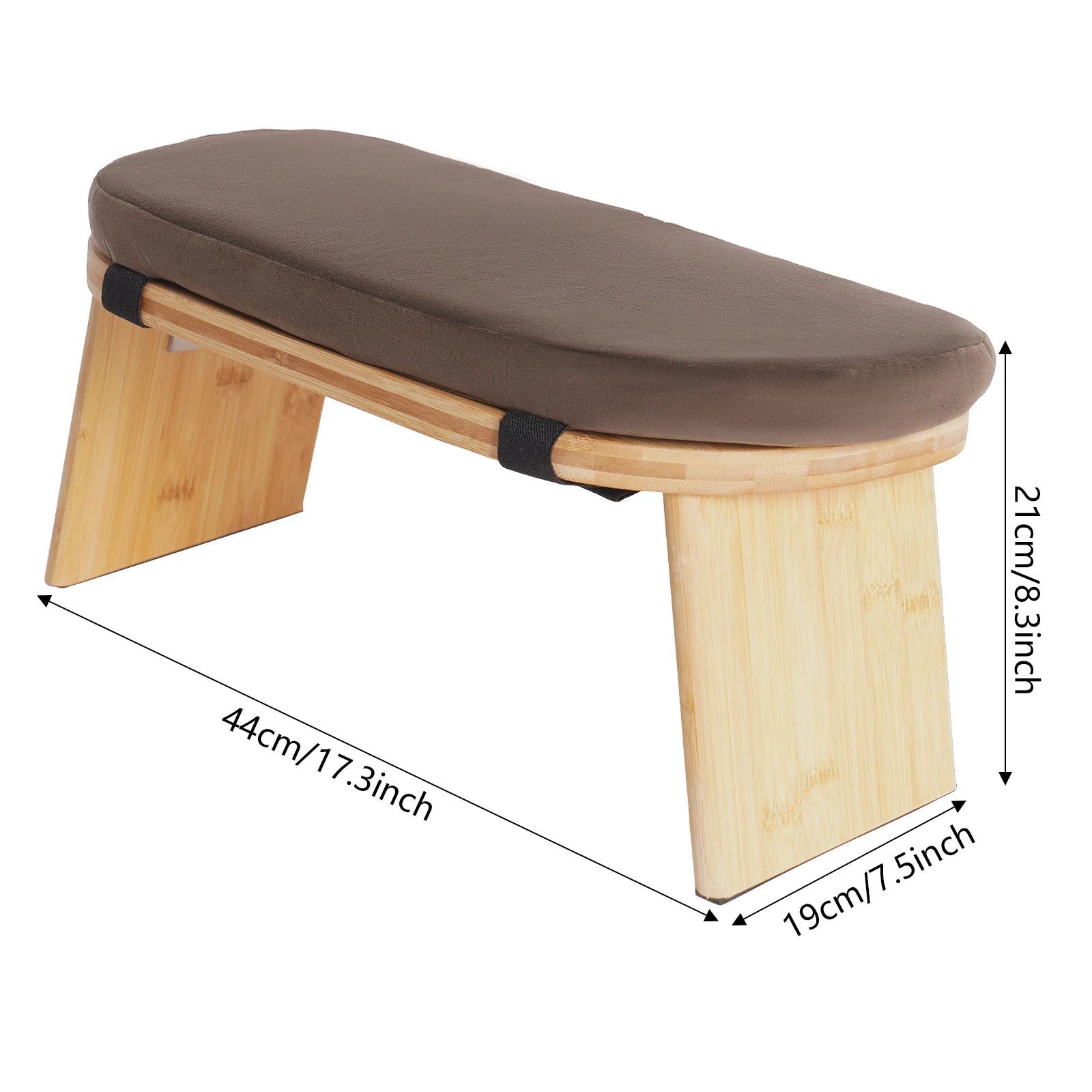 Foldable Bamboo Meditation Bench with Cushion