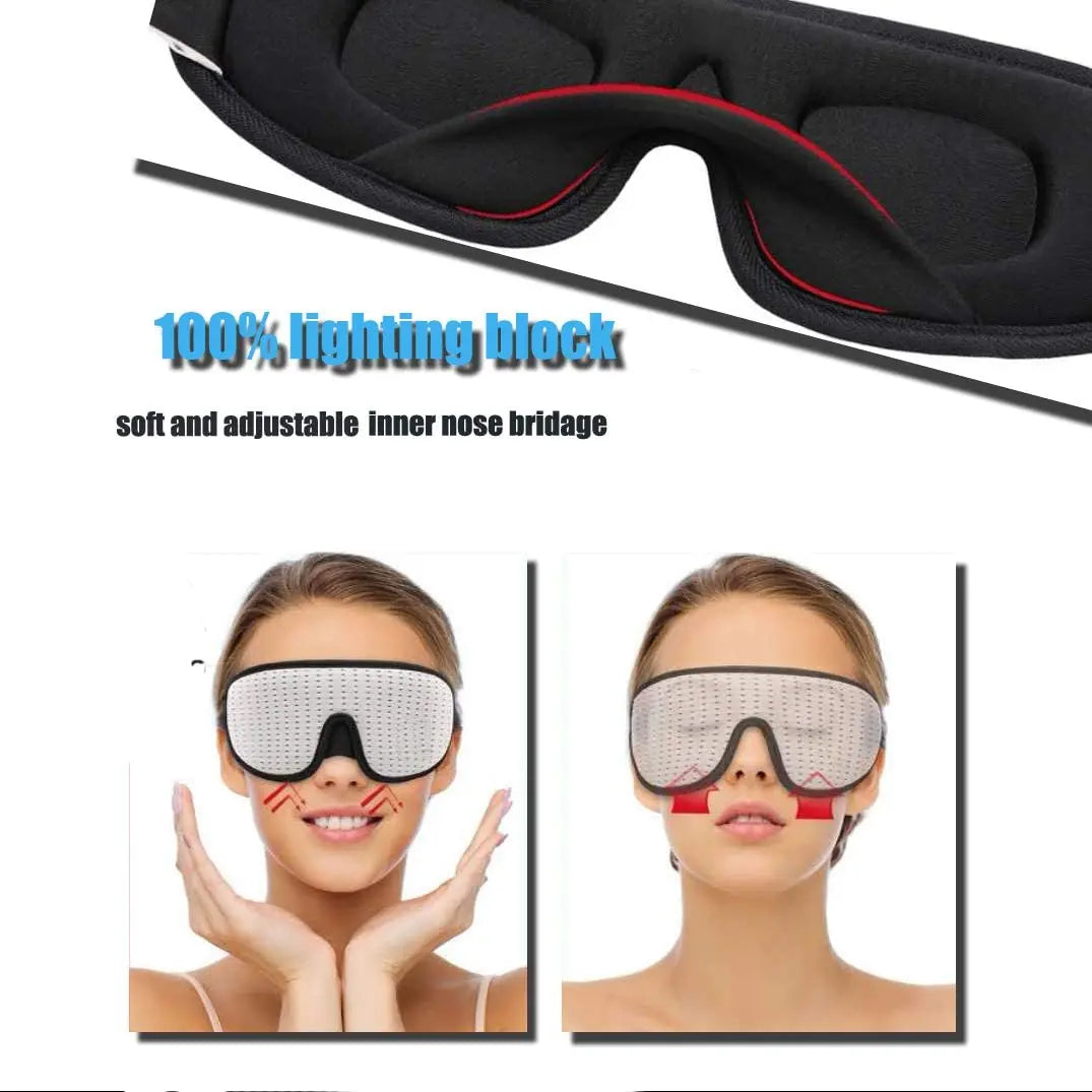 3D Padded Sleep Mask – Light-Blocking Blindfold