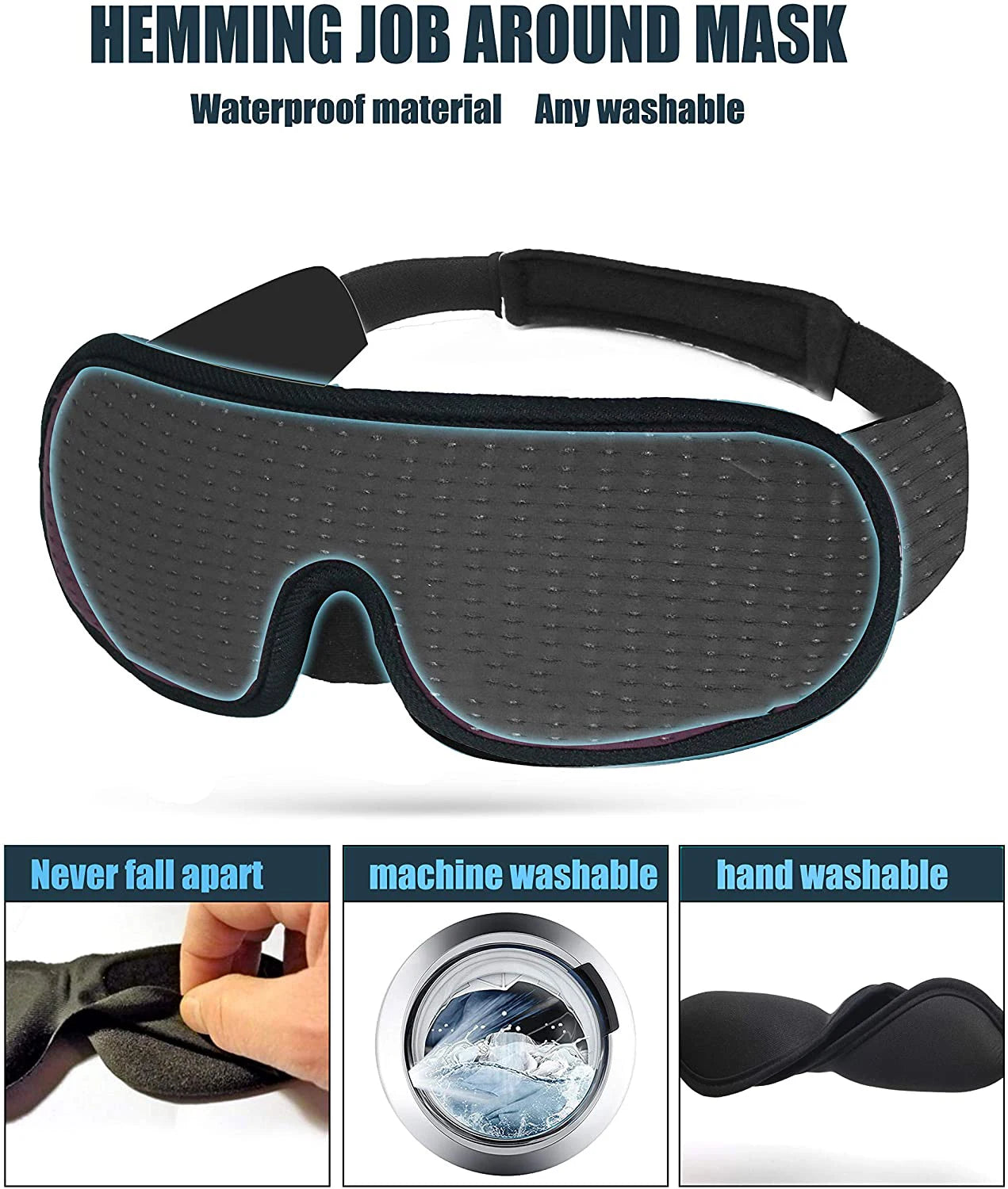 3D Padded Sleep Mask – Light-Blocking Blindfold