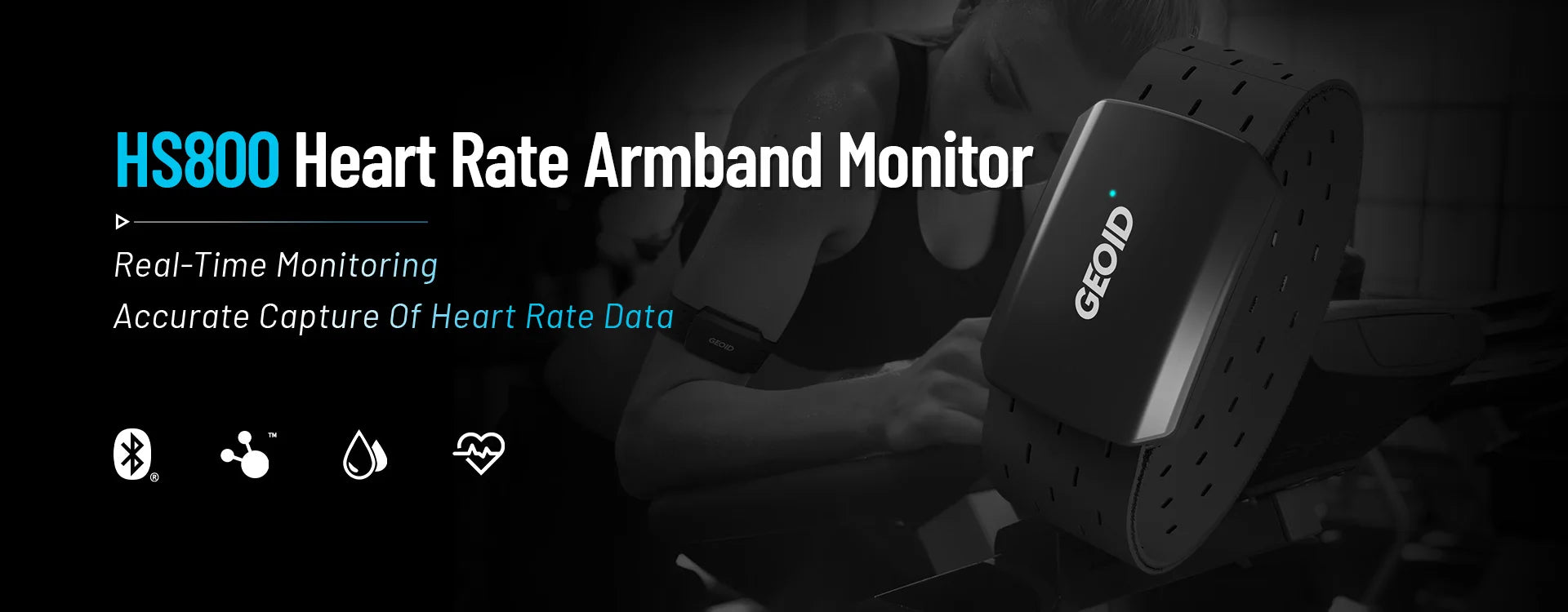 GEOID HS800 Armband Heart Rate Monitor with HS500 Chest Strap