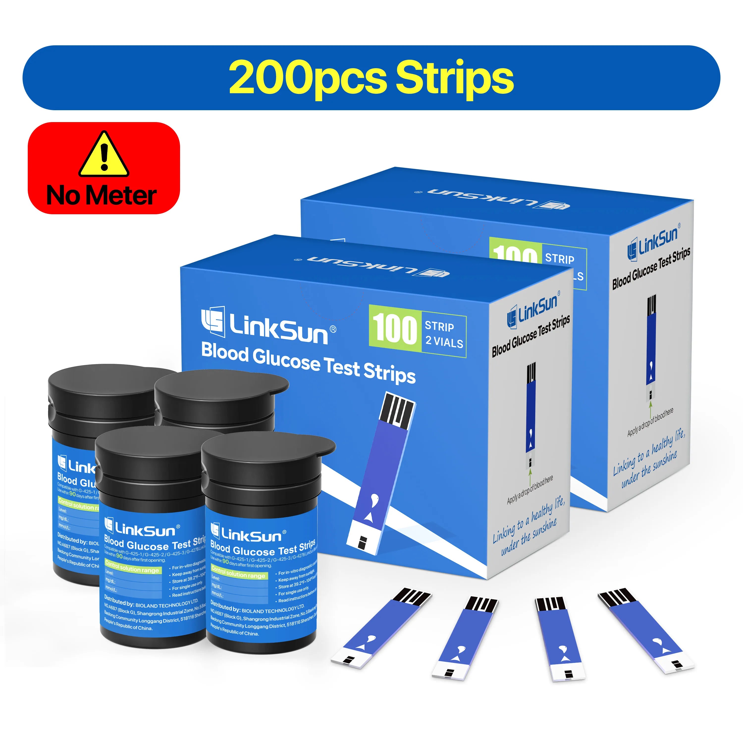 LinkSun G-425-3 Blood Glucose Meter – Diabetes Test Kit with 10/50/100 Test Strips