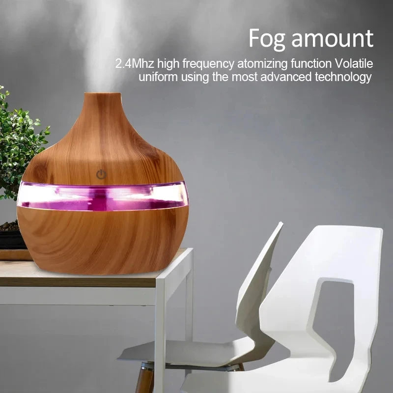 300ml Wood Ultrasonic Aroma Humidifier
