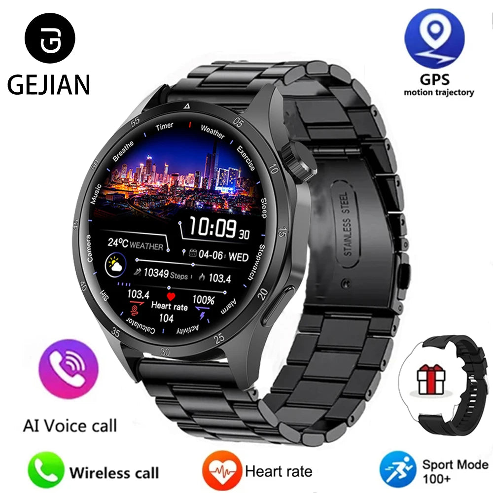 2025 Men’s GPS Smartwatch – AMOLED & NFC