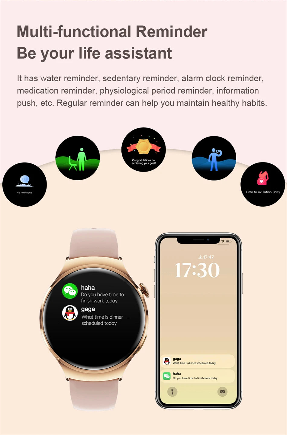 2025 Women’s GPS Smartwatch – NFC & Bluetooth