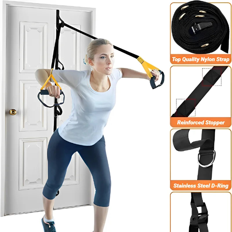 Door Anchor Strap for Resistance Bands – Portable No-Punch Fitness Training Belt
