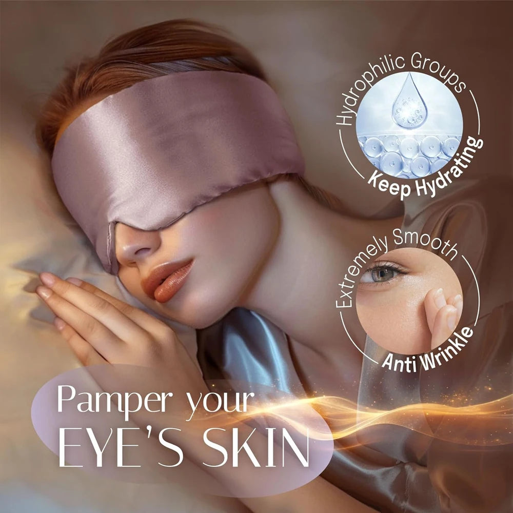 100% Mulberry Silk Sleep Mask – Padded Eyepatch