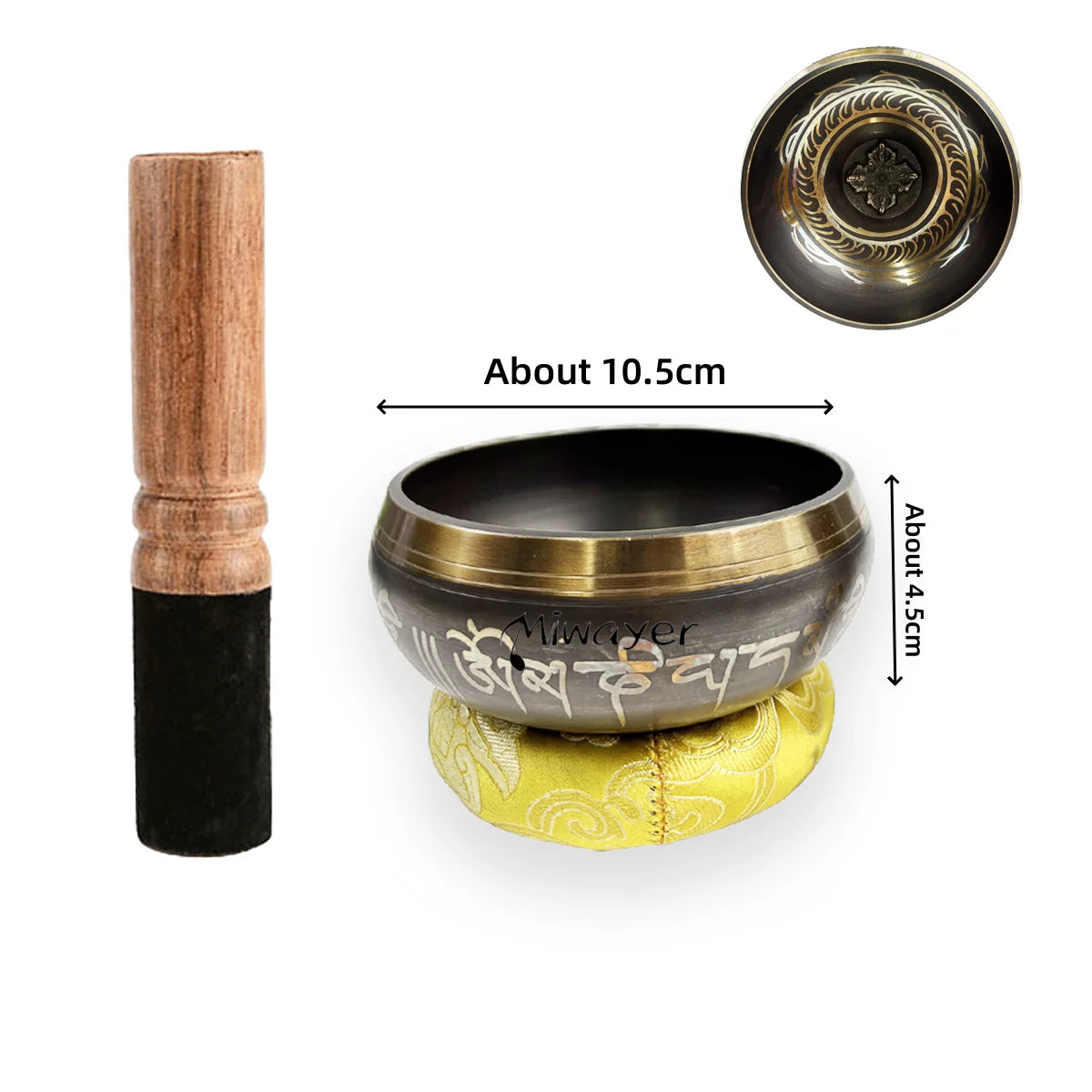 Tibetan Singing Bowl Set – 8.5–20CM Scripture Sound Bowl for Meditation, Yoga & Chakra Healing