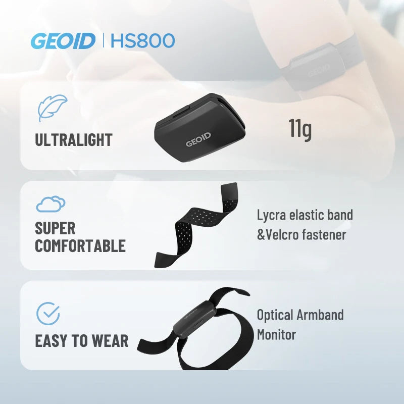 GEOID HS800 Armband Heart Rate Monitor with HS500 Chest Strap