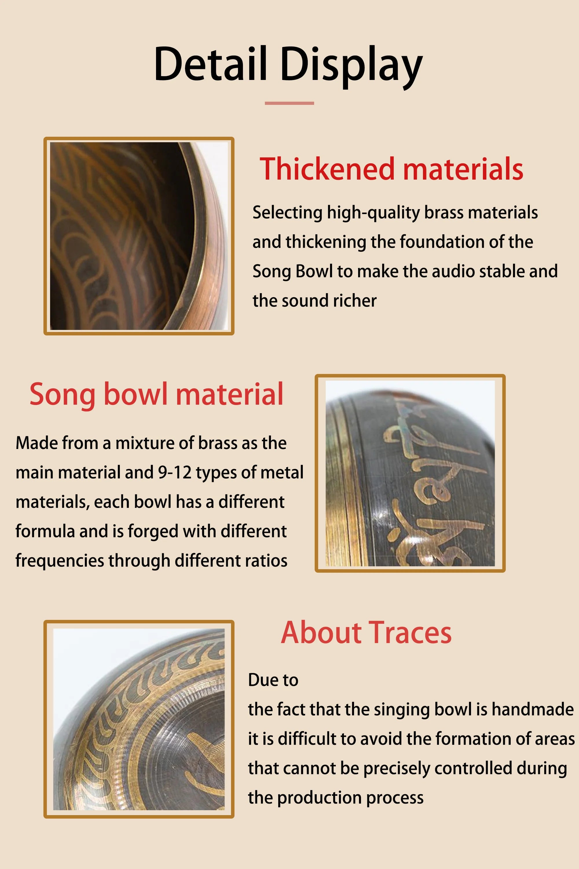 Tibetan Singing Bowl Set – 8.5–20CM Scripture Sound Bowl for Meditation, Yoga & Chakra Healing