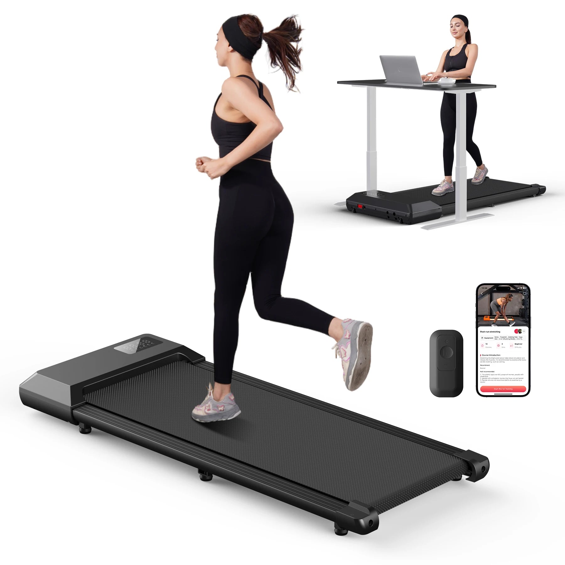 2.5HP 300lbs Treadmill for Home – 2-in-1 Walking Pad & Running Machine with LCD Display