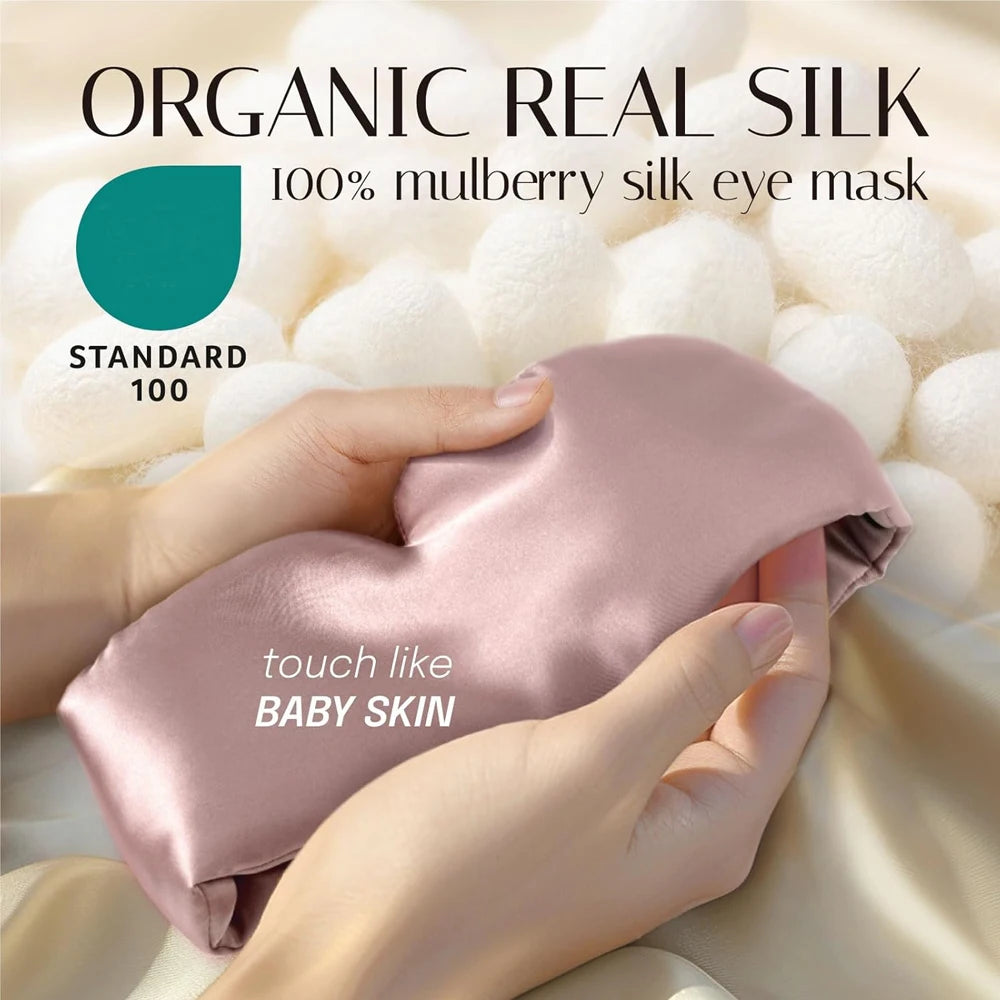 100% Mulberry Silk Sleep Mask – Padded Eyepatch