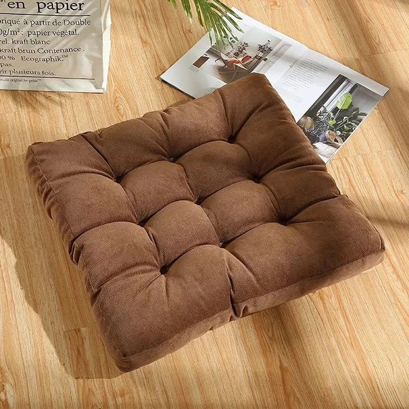 Square Floor Pillow Cushion – Thick Tufted Meditation & Yoga Seat Pad for Home or Balcony