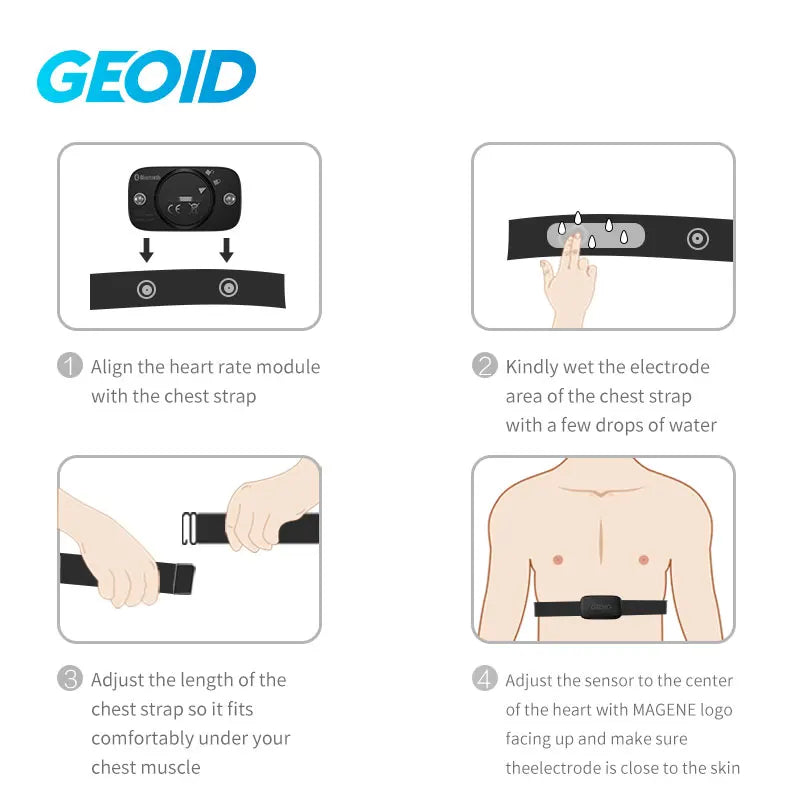 GEOID HS800 Armband Heart Rate Monitor with HS500 Chest Strap