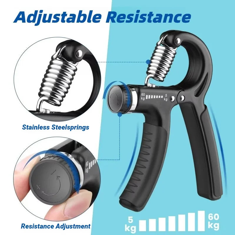 5-60KG Adjustable Hand Grip Strengthener – Forearm & Finger Exerciser Trainer