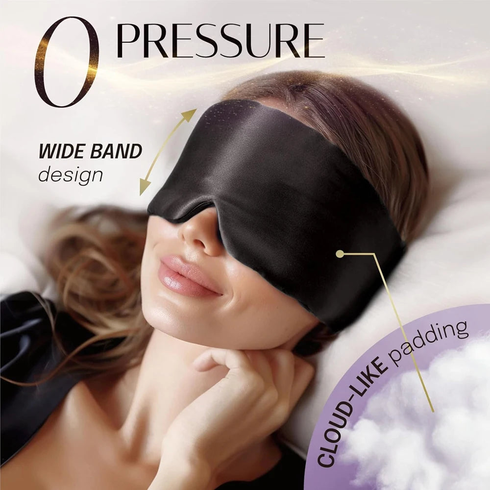 100% Mulberry Silk Sleep Mask – Padded Eyepatch