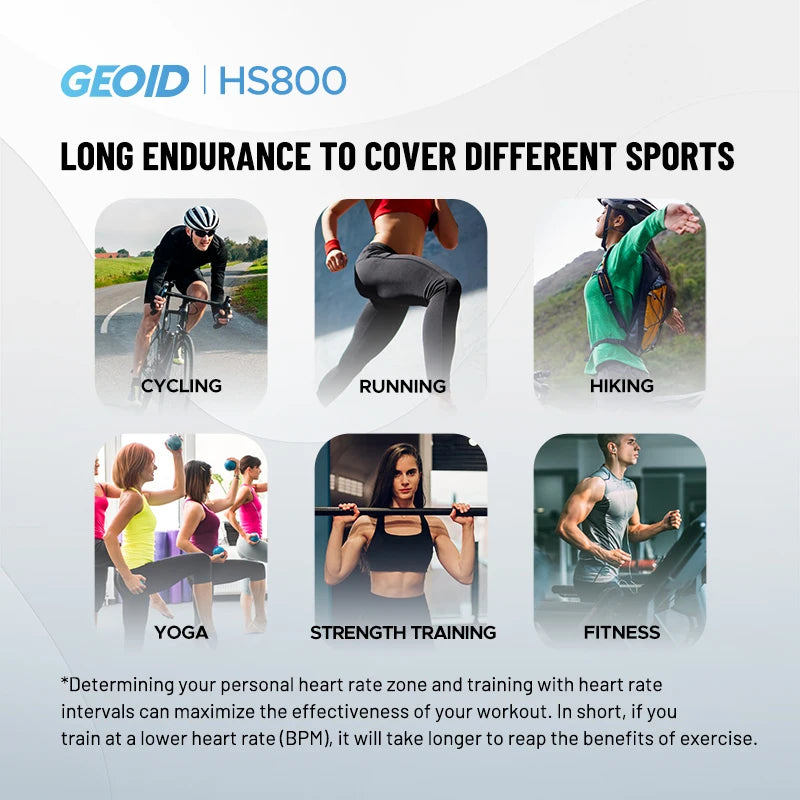 GEOID HS800 Armband Heart Rate Monitor with HS500 Chest Strap