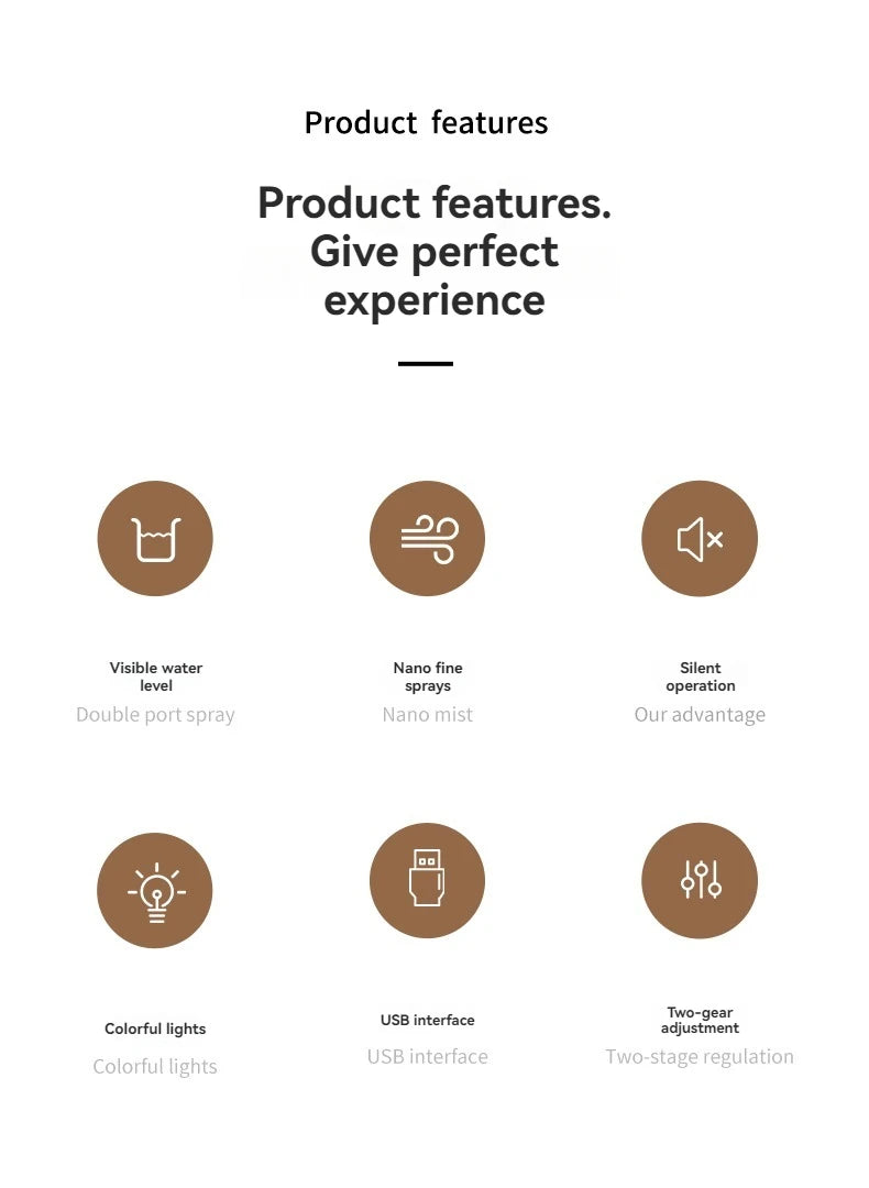 Dual-Nozzle USB Humidifier – Super Mist & Quiet