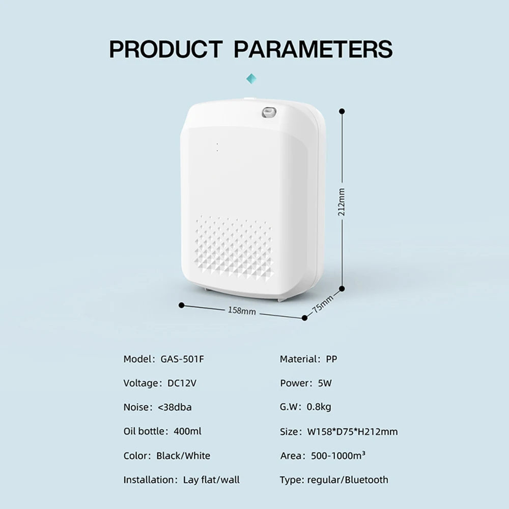 Smart Aroma Diffuser – Bluetooth Essential Oil Fragrance Machine for Home & Hotels (500m³ Coverage)