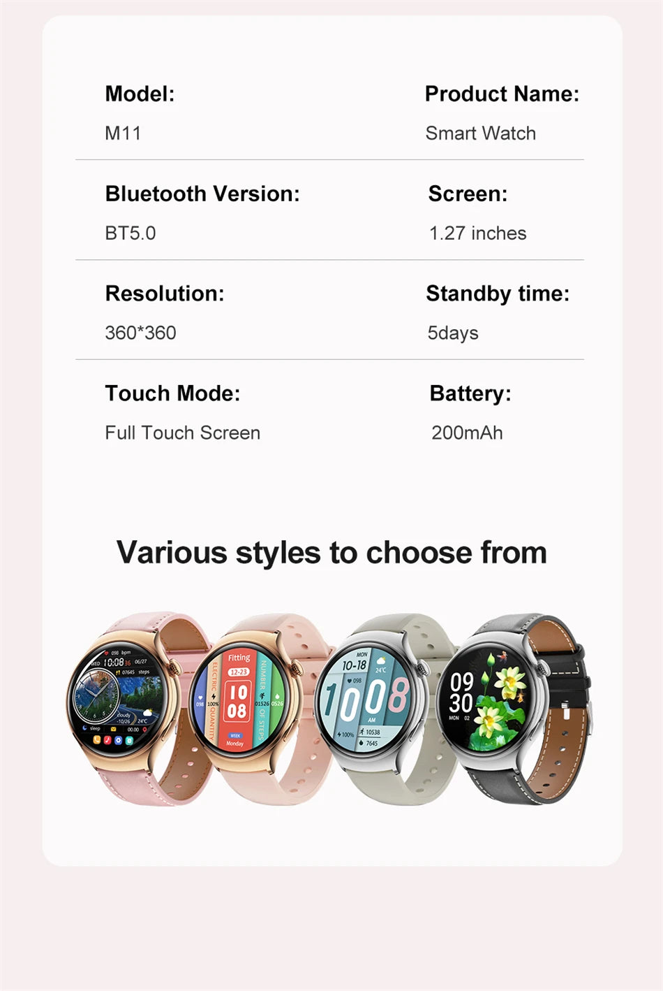 2025 Women’s GPS Smartwatch – NFC & Bluetooth