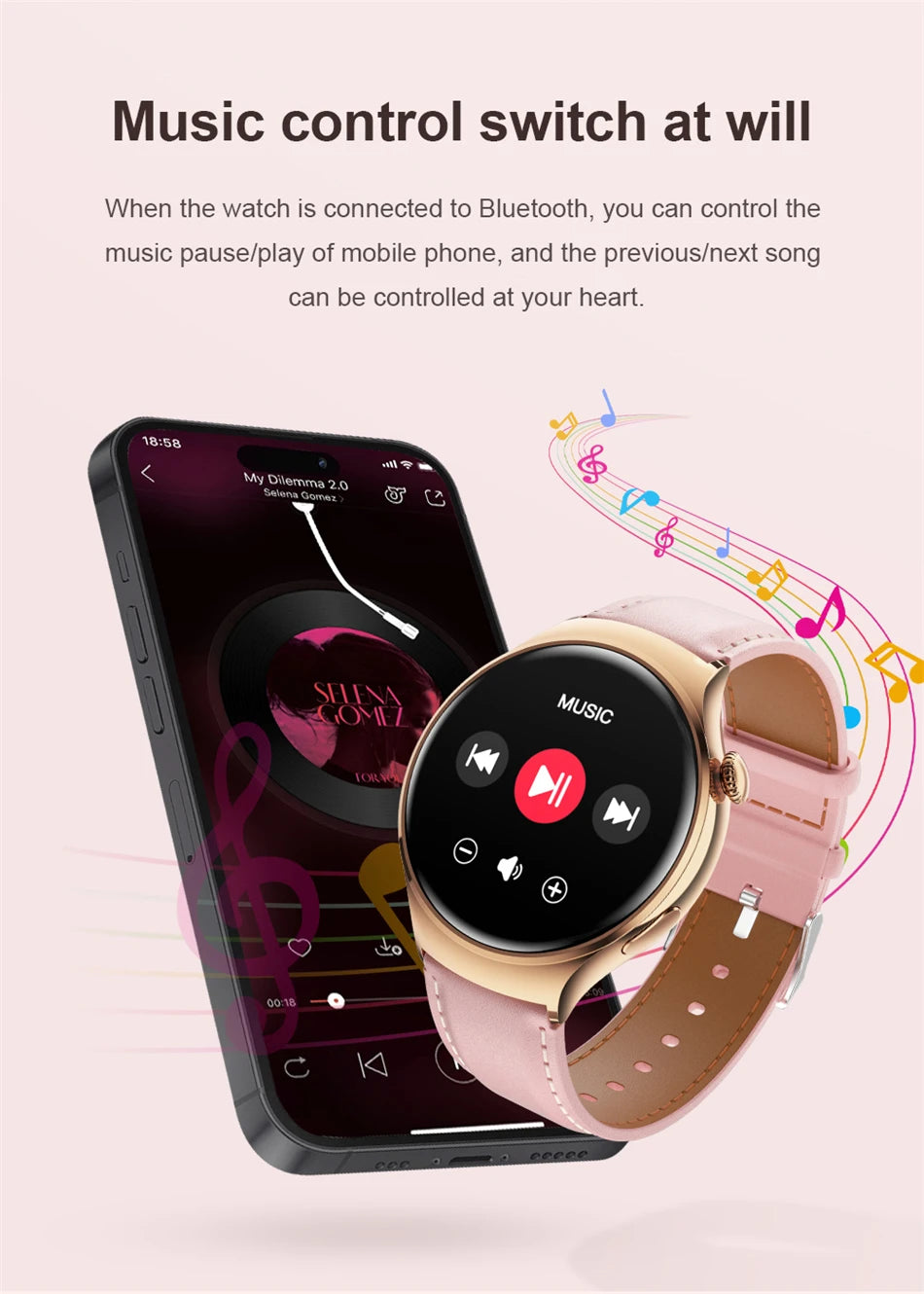 2025 Women’s GPS Smartwatch – NFC & Bluetooth