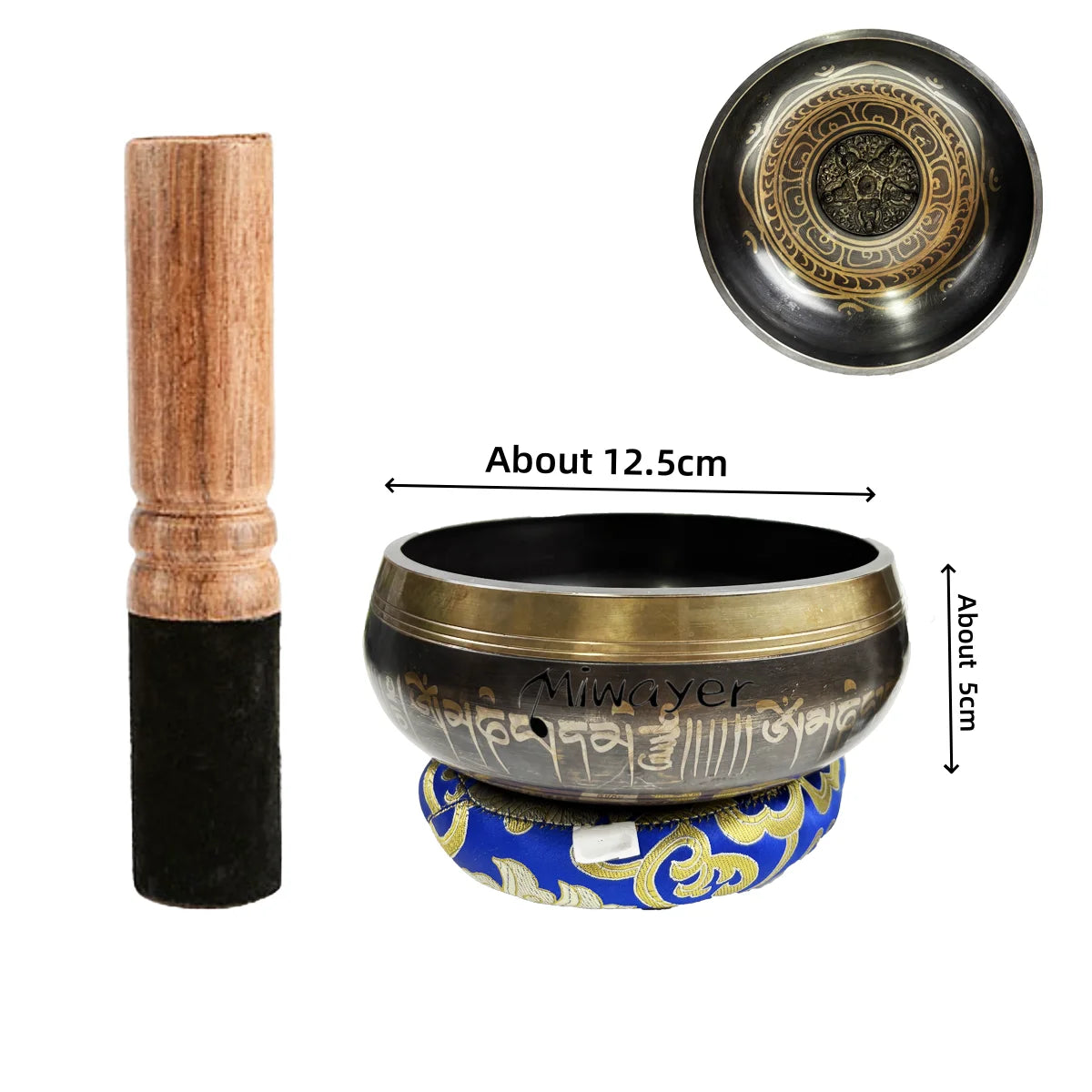 Tibetan Singing Bowl Set – 8.5–20CM Scripture Sound Bowl for Meditation, Yoga & Chakra Healing