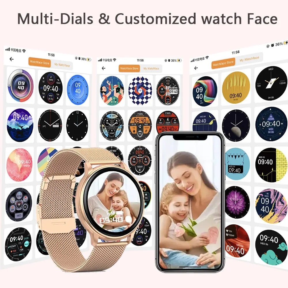 MEVADEN Bluetooth Call Smart Watch Women Fashion Watches Custom Dial Sport Fitness Health Tracker Smartwatch for Android IOS Y22