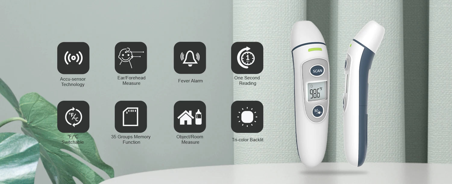 Digital Ear & Forehead Thermometer – 1-Second Reading
