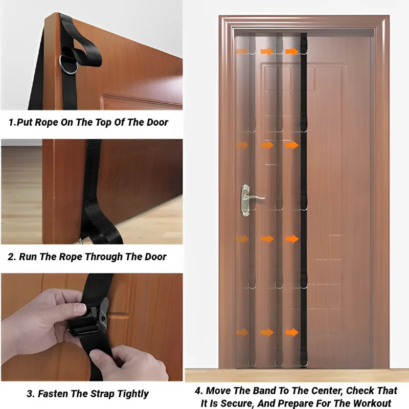 Door Anchor Strap for Resistance Bands – Portable No-Punch Fitness Training Belt