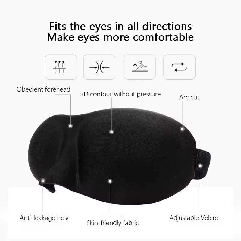 3D Sleep Mask for Side Sleepers – Contoured Light Blocking Eye Mask