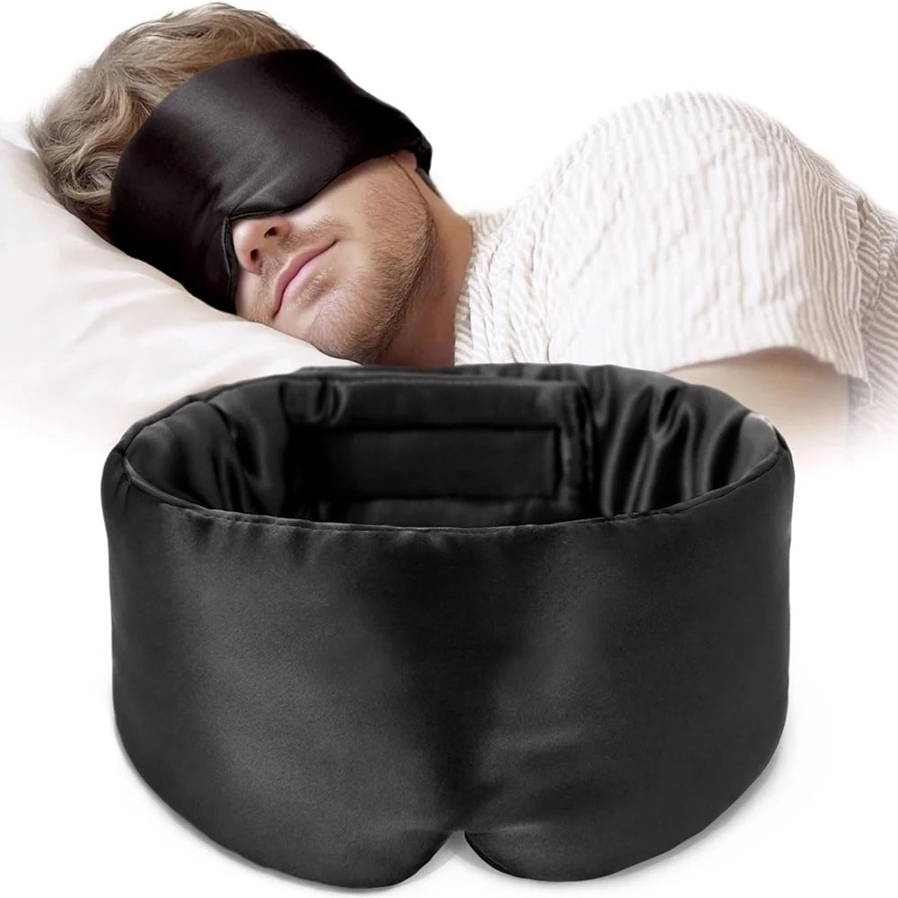 100% Mulberry Silk Sleep Mask – Padded Eyepatch