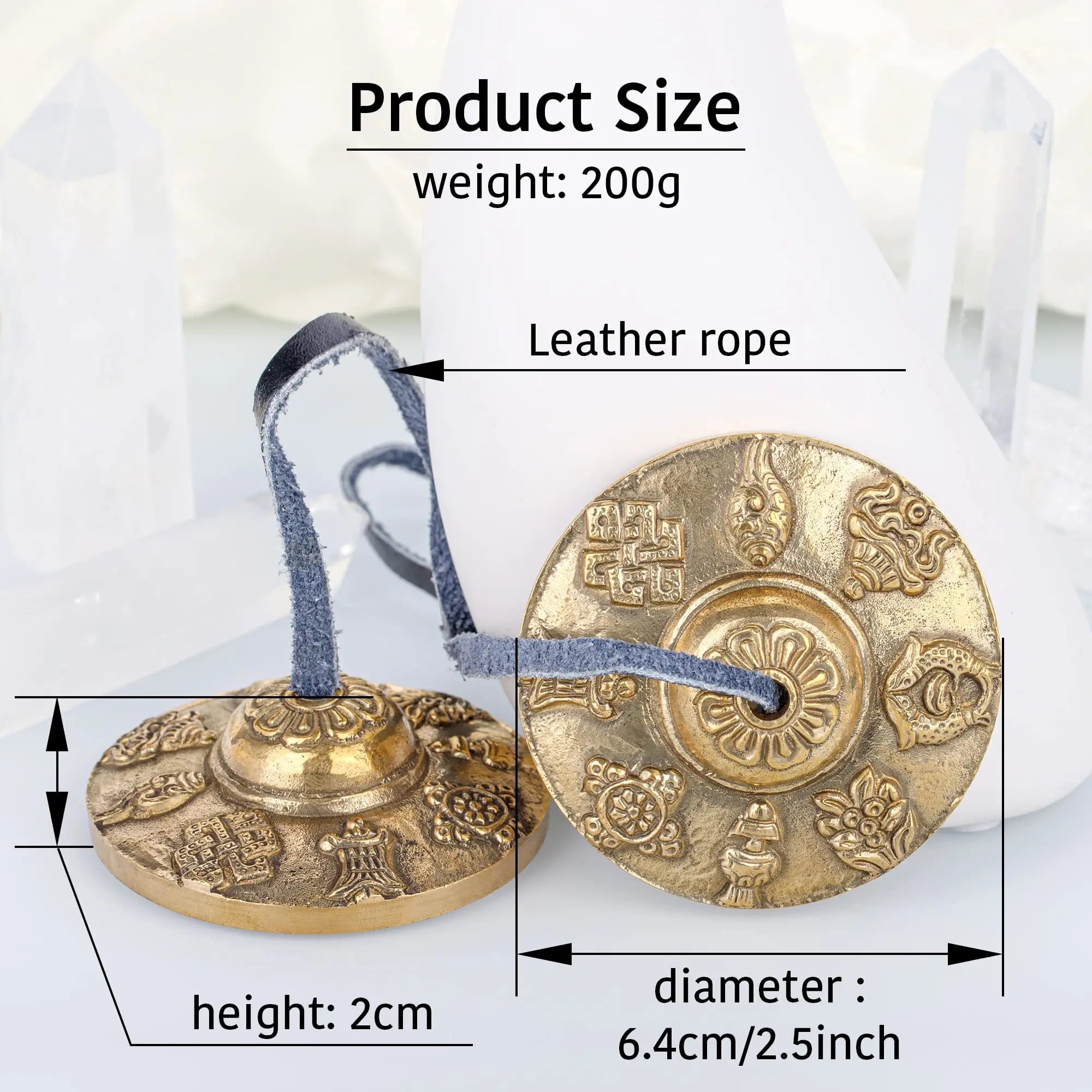 Tibetan Tingsha Cymbals – 2pcs Brass Chime