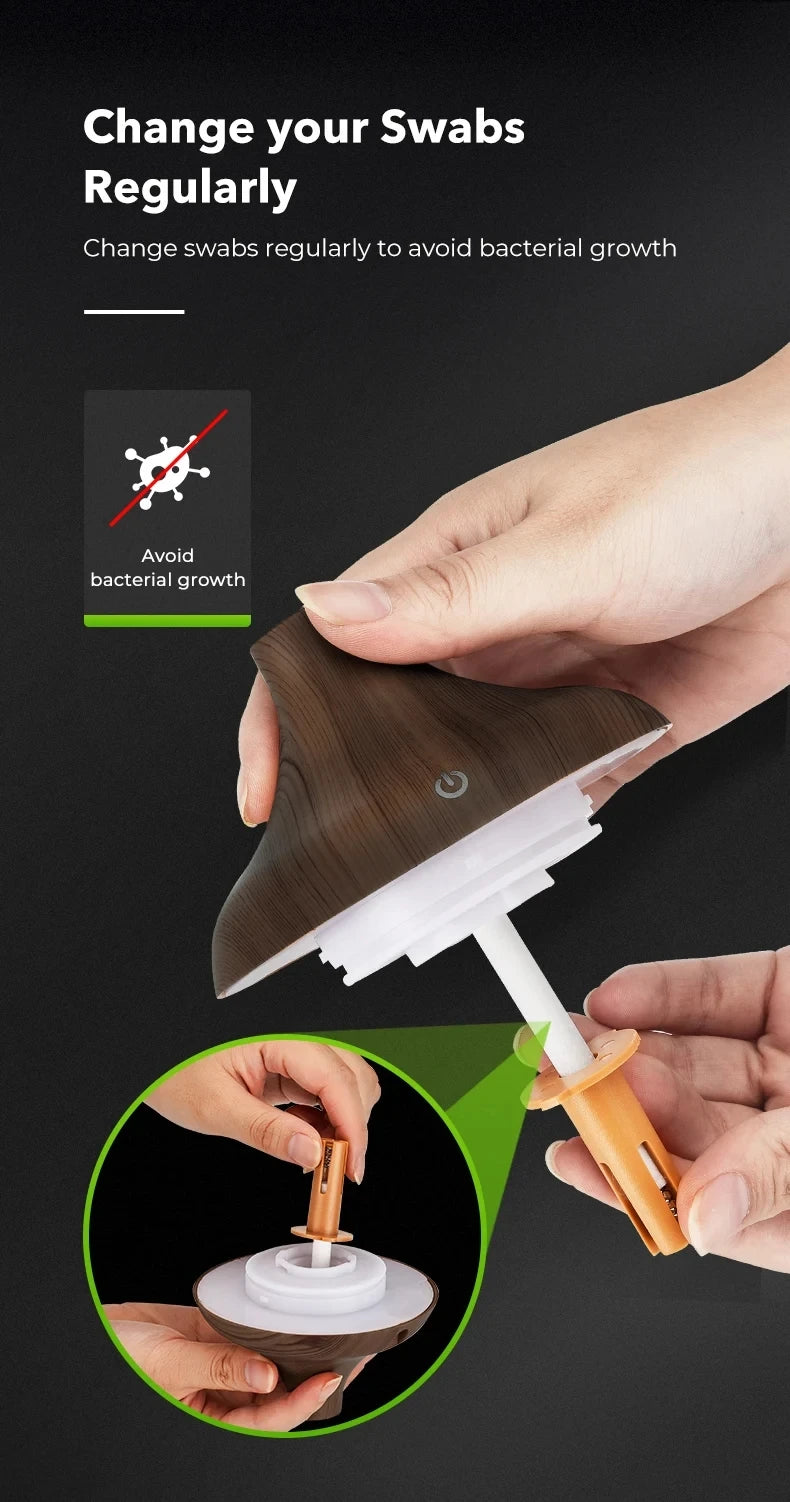 300ml Wood Ultrasonic Aroma Humidifier