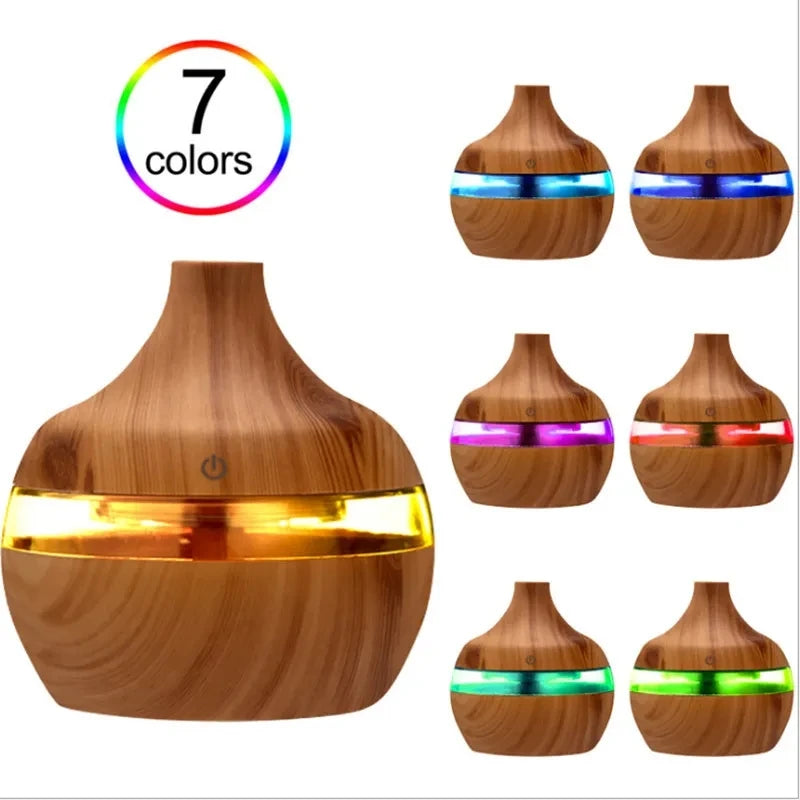 300ml Wood Ultrasonic Aroma Humidifier