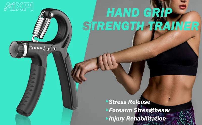 5-60KG Adjustable Hand Grip Strengthener – Forearm & Finger Exerciser Trainer