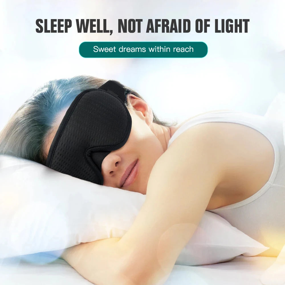 3D Sleep Mask – Soft Memory Foam Eyeshade Light Blocking Blindfold for Sleeping