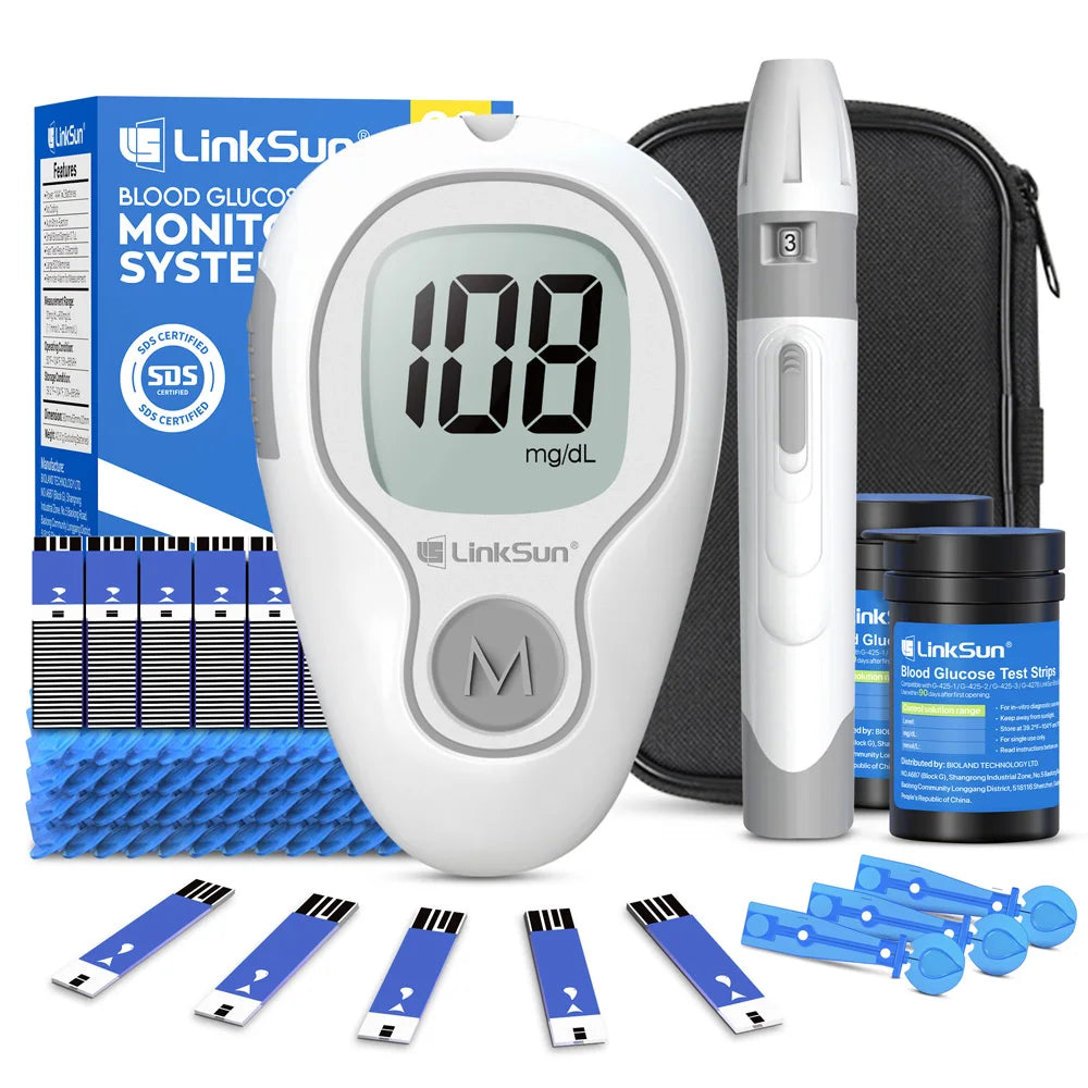 LinkSun G-425-3 Blood Glucose Meter – Diabetes Test Kit with 10/50/100 Test Strips