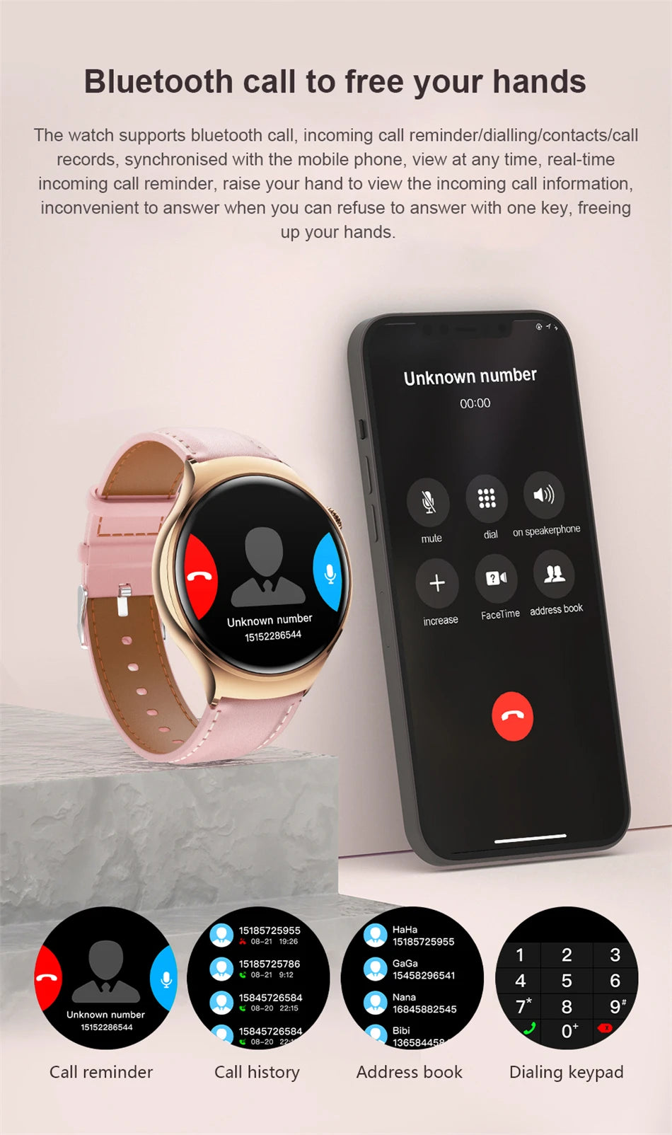 2025 Women’s GPS Smartwatch – NFC & Bluetooth