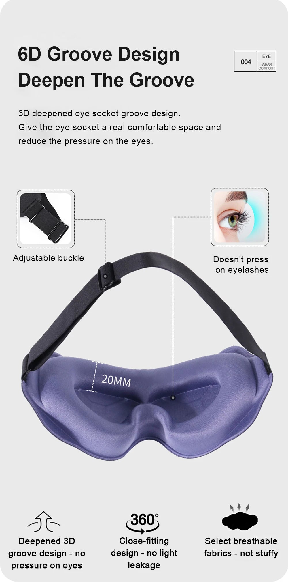 3D Travel Sleep Mask – Light-Blocking Eyepatch