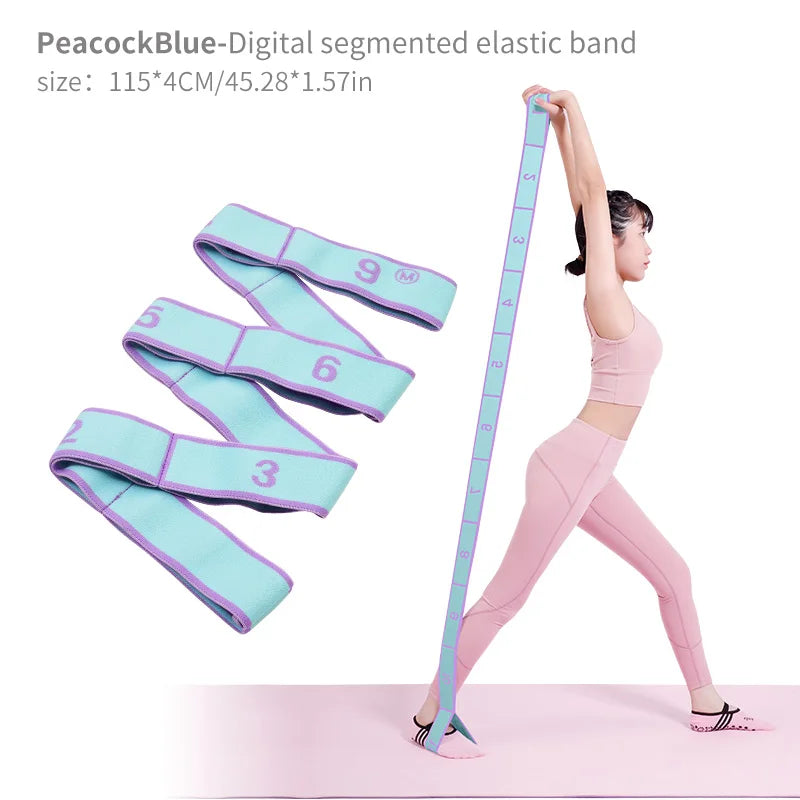 Elastic Yoga Stretching Strap with Loops