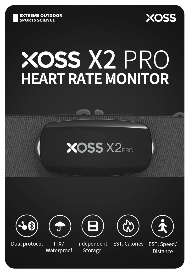 XOSS X2 Pro Heart Rate Monitor Sensor