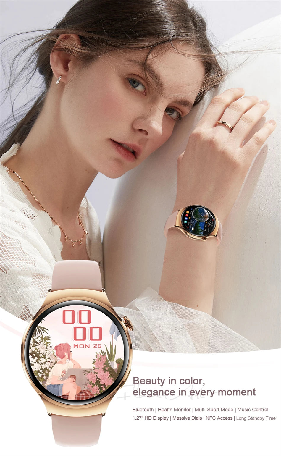2025 Women’s GPS Smartwatch – NFC & Bluetooth
