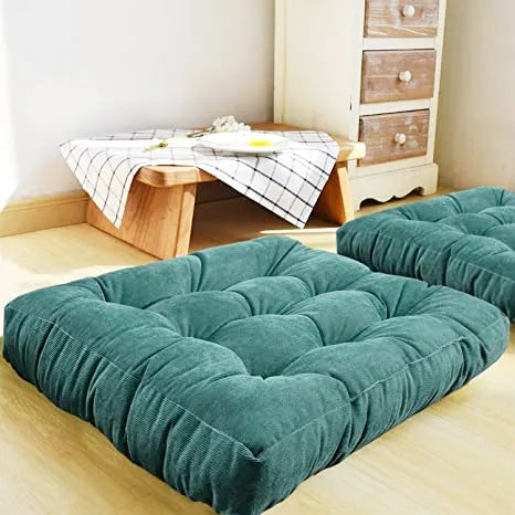 Square Floor Pillow Cushion – Thick Tufted Meditation & Yoga Seat Pad for Home or Balcony