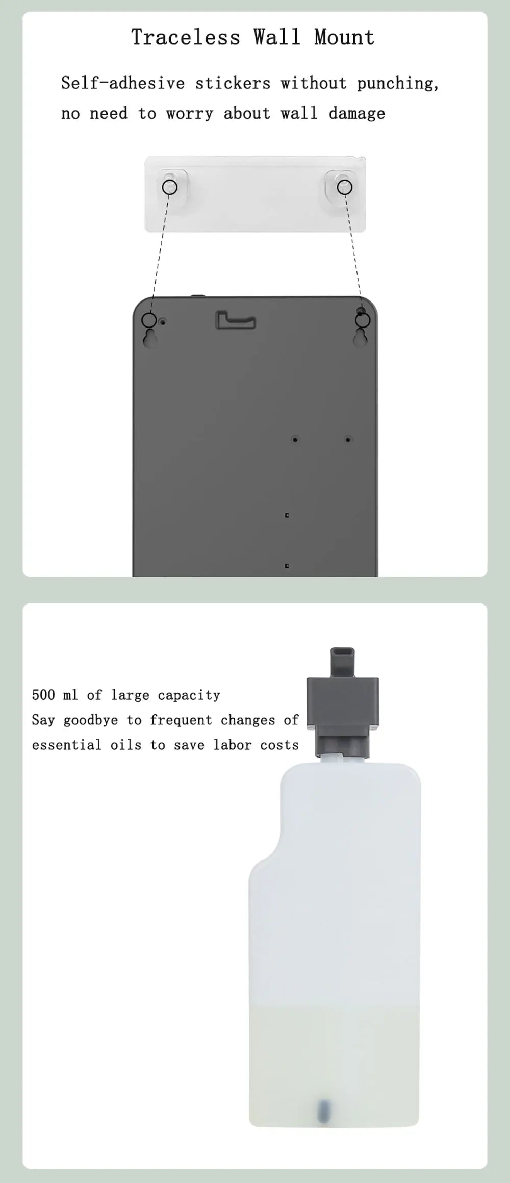 Smart Essential Oil Diffuser – Wall-Mounted Bluetooth Aroma Scent Machine 500ml for Home & Hotel