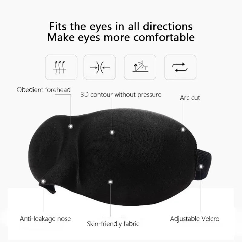 3D Sleep Mask for Side Sleepers – Contoured Light Blocking Eye Mask