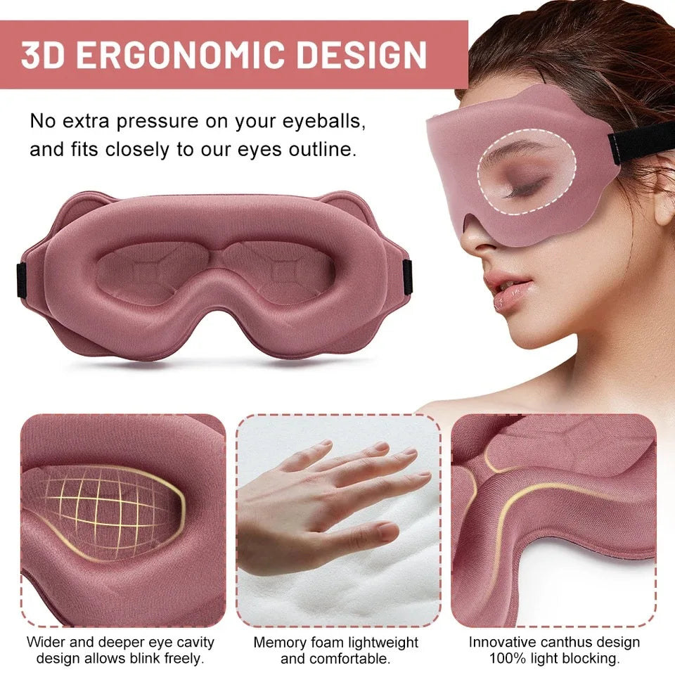 3D Travel Sleep Mask – Light-Blocking Eyepatch