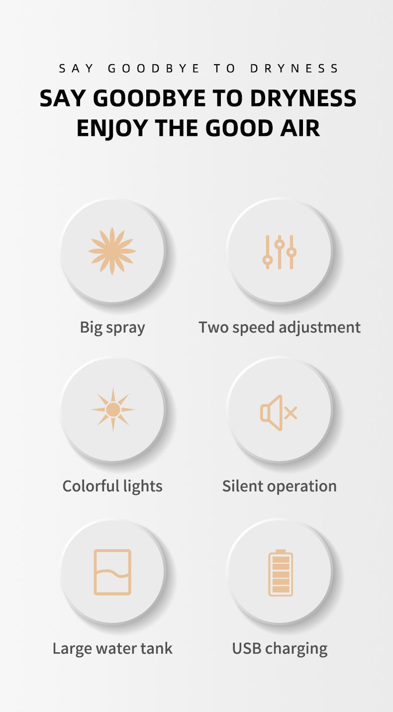 270ml Cool Mist Aroma Humidifier with LED